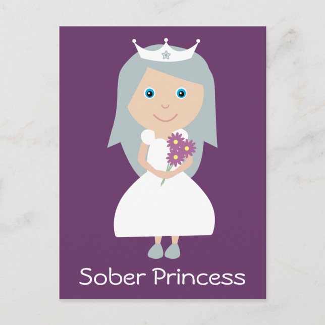 Cartão Postal Cartaz bonito Púrpura Sober Princess (Frente)