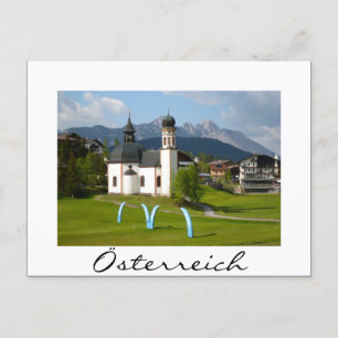 Cartão Postal Cartaz branco da Igreja em Österreich