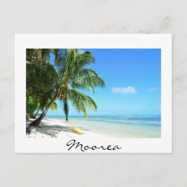 Cartão Postal Cartaz branco na praia de Moorea
