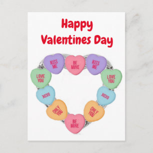 Cartão Postal Cartaz Candy Love Hearts