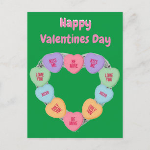 Cartão Postal Cartaz Candy Love Hearts