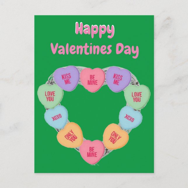 Cartão Postal Cartaz Candy Love Hearts (Frente)