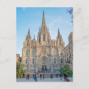 Cartão Postal Cartaz Catedral de Barcelona, Espanha