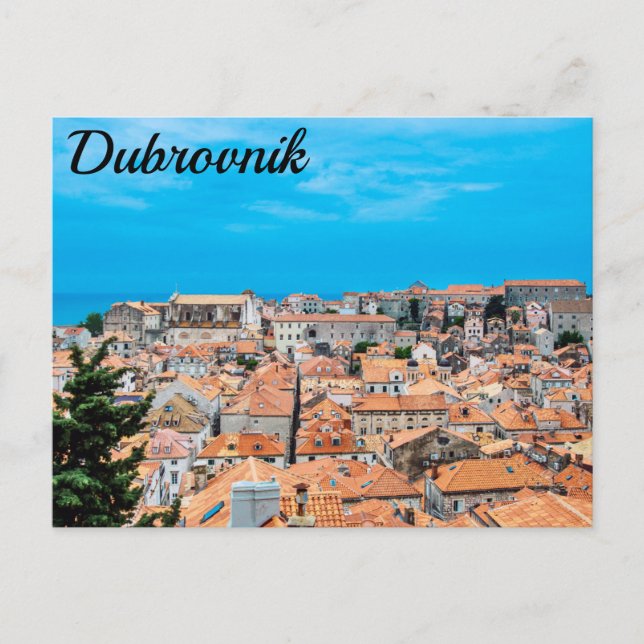 Cartão Postal Cartaz central histórico Dubrovnik (Frente)