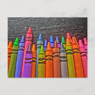 Cartão Postal Cartaz colorido com brilhante ideia de giz