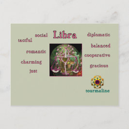 Cartão Postal Cartaz com características de Libra Zodiac
