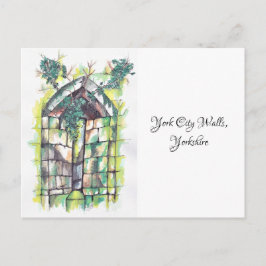 Cartão Postal Cartaz com cores d'água nas paredes da cidade de Y