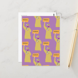 Cartão Postal Cartaz com mulher afegã segurando sinal de protes