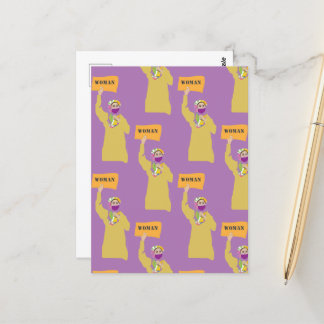 Cartão Postal Cartaz com mulher afegã segurando sinal de protest