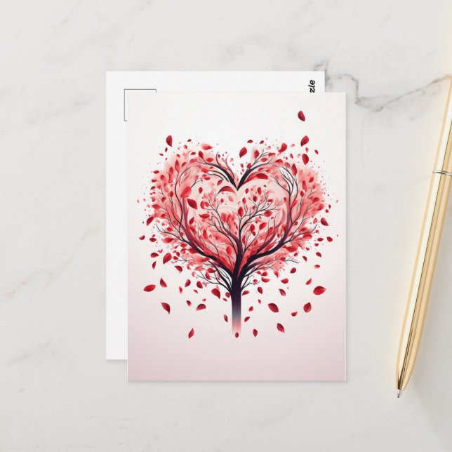 Cartão Postal Cartaz da árvore cardíaca (Frente/Verso In Situ)