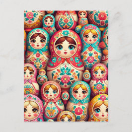 Cartão Postal Cartaz da boneca de ninho russa