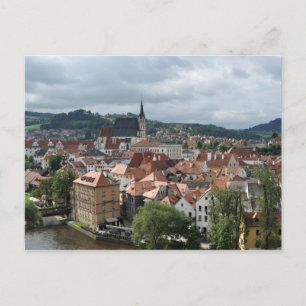Cartão Postal Cartaz da cidade antiga Cesky Krumlov