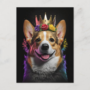 Cartão Postal Cartaz da Corgi - Arte Canina