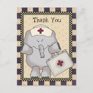 Cartão Postal Cartaz da Enfermeira Elefante