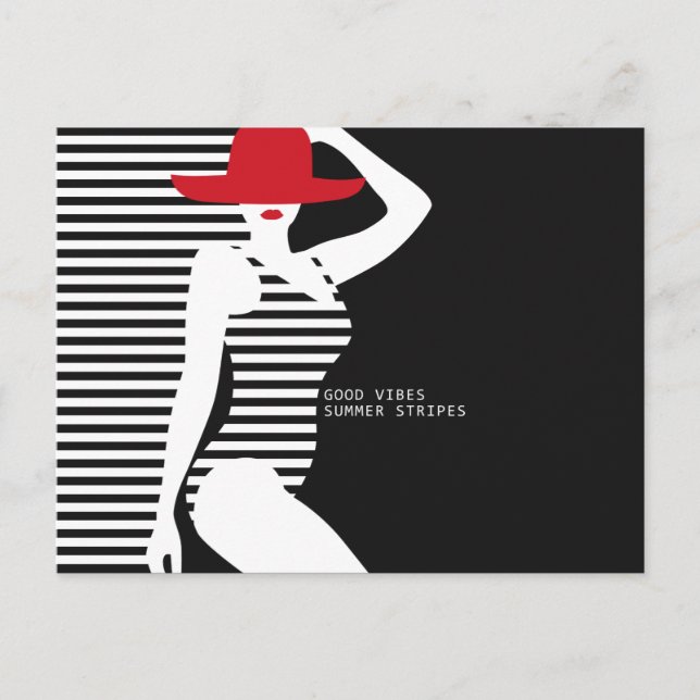 Cartão Postal Cartaz da Mulher de Verão (Frente)