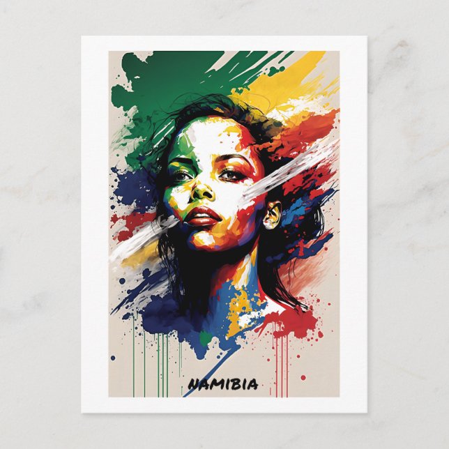 Cartão Postal Cartaz da Namíbia - Coleção Mundial de Mulheres (Frente)