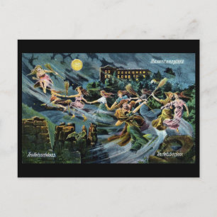Cartão Postal Cartaz da Noite das Bruxas Dança Walpurgis