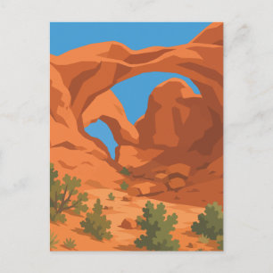 Cartão Postal Cartaz da Paisagem de Arco de Rocha do Deserto do