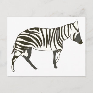 Cartão Postal Cartaz da pintura de zebra sobre a vida selvagem p