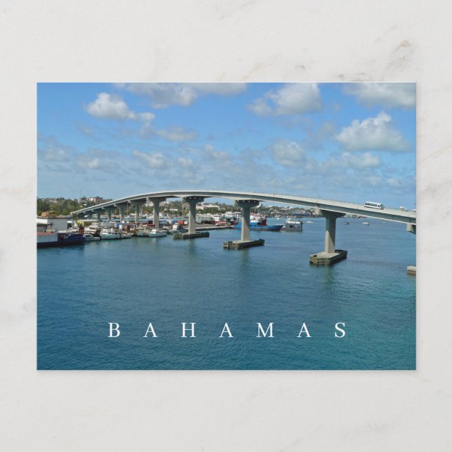 Cartão Postal Cartaz da ponte sobre a ilha Bahamas Paradise (Frente)