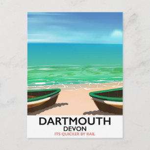 Cartão Postal cartaz da praia de Dartmouth Devon