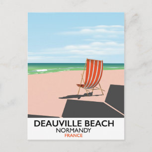 Cartão Postal Cartaz da praia de Deauville na França.