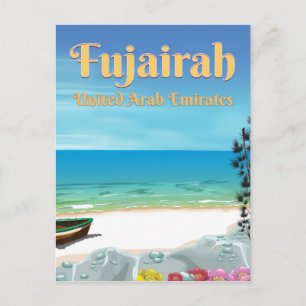 Cartão Postal cartaz da praia de Fujairah Emirados Árabes Unidos