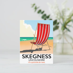 Cartão Postal Cartaz da praia de Skegness Lincolnshire
