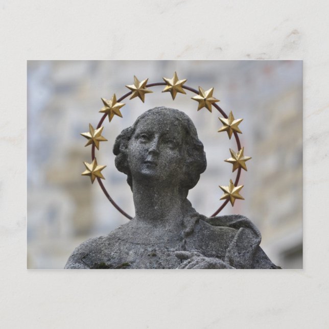 Cartão Postal Cartaz da Santa Virgem Cesky Krumlov (Frente)