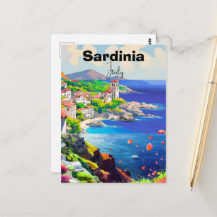 Cartão Postal Cartaz da Sardenha Itália Lembrança Decoração Marí