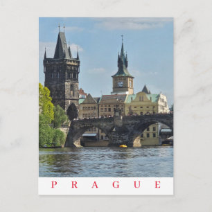 Cartão Postal Cartaz da Torre de Praga Charles Bridge