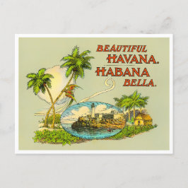 Cartão Postal Cartaz da viagens vintage de Havana