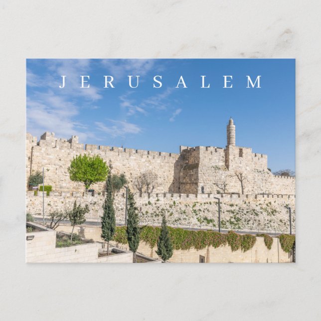 Cartão Postal Cartaz da vista Jerusalem Old City Walls (Frente)