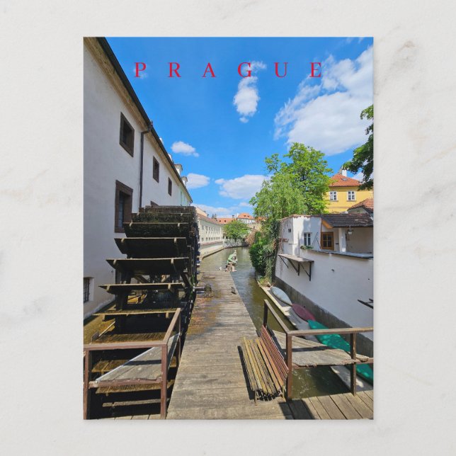 Cartão Postal Cartaz da visualização Praga Water Mill (Frente)