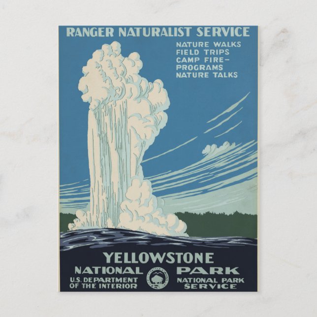 Cartão Postal Cartaz da WPA do Parque Nacional de Yellowstone Vi (Frente)