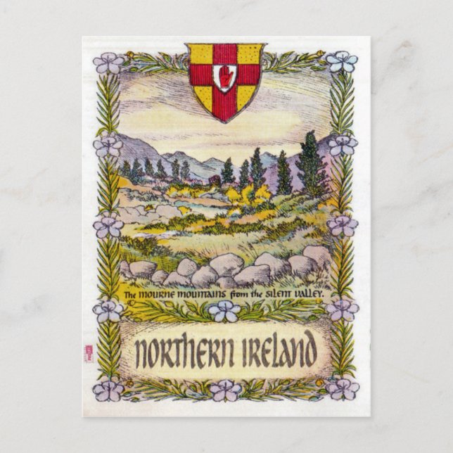 Cartão Postal Cartaz das montanhas Norte Ireland Mourne (Frente)