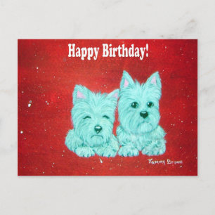 Cartão Postal Cartaz de Aniversário do Westie Happy