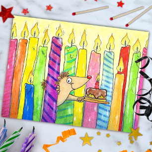 Cartão Postal Cartaz de Aniversário Feliz das Velas, de N. Jane
