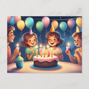 Cartão Postal Cartaz de aniversário feliz para sua filha