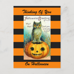 Cartão Postal Cartaz de arte de colheita do Halloween
