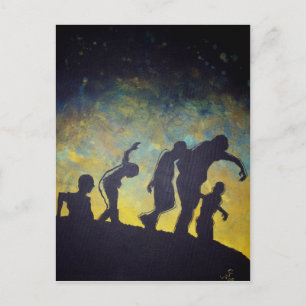Cartão Postal Cartaz de arte de horror da série Zombie