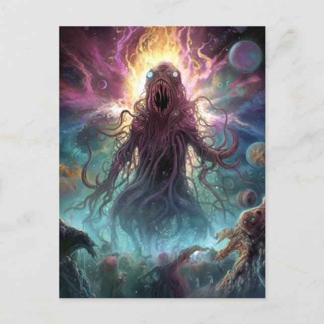 Cartão Postal Cartaz de Arte do Monstro do Espaço (Frente)