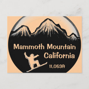 Cartão Postal Cartaz de arte do quadro de neve da Mammoth Mounta