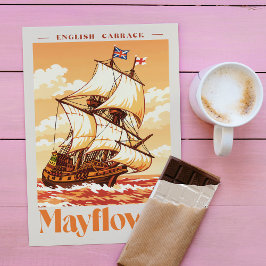 Cartão Postal Cartaz de Arte Vintage do Navio Mayflower Carraca