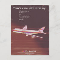 Cartaz de avião comercial estilo vintage de 1977