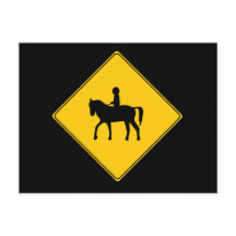 Cartaz de aviso de estrada - Cavaleiro de cavalo