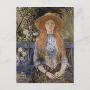 Cartão Postal Cartaz de Berthe Morisot em um banco
