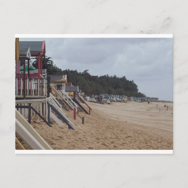 Cartão Postal Cartaz de cabanas de praia (Frente)