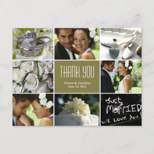 Cartão Postal Cartaz de casamento Obrigado - Sage