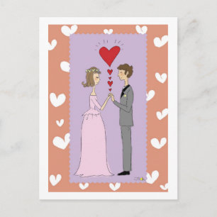 Cartão Postal Cartaz de casamento rosa